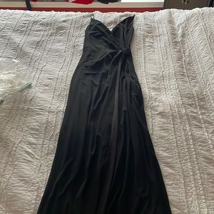 Simple long flowing black dress